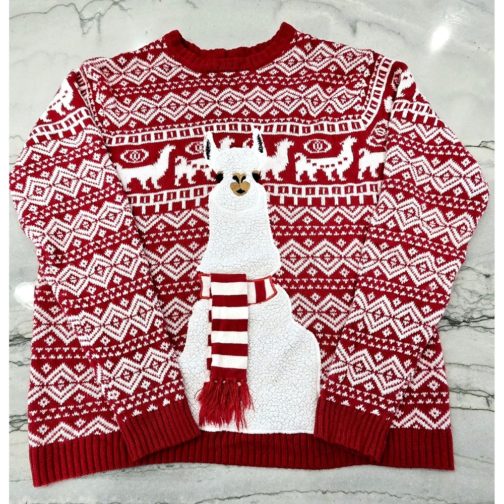 Christmas Lama Sweater‎ Men's Or Women's Blizzard Bay Size XL